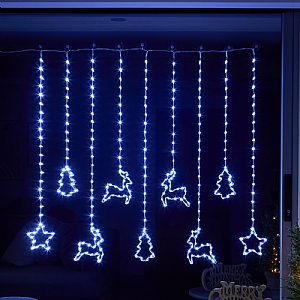 Three Kings Cool White Festive Curtain Lights