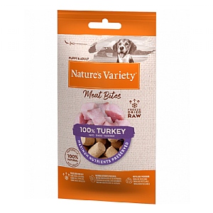 Natures Variety Pure Freeze Dried Meat Bites Turkey Treat Dog Treat (20g)