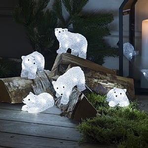 Konstsmide 5 Piece LED Acrylic Polar Bear Light Set