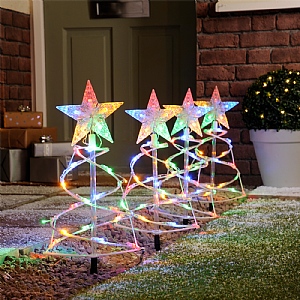 Festive Set Of 4 Spiral Multi Pathfinder Lights