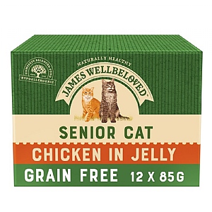 Wellbeloved Cat Senior Cat Food Pouch - Grain Free Chicken (85g) - Pack of 12