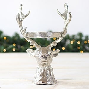 Aluminium Reindeer Head Tealight Holder