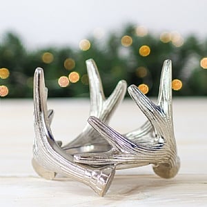 Large Aluminium Antler Candle Holder