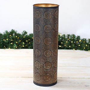 Large Black & Gold Iron Tealight Holder