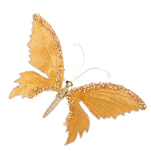 Floralsilk Yellow Beaded Butterfly Clip 19cm