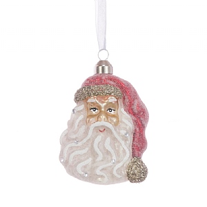 Glass Santa Head 10cm