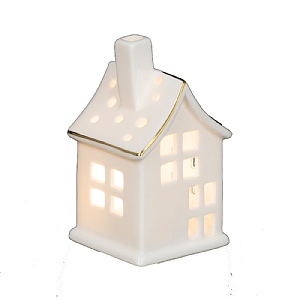 Floralsilk Battery Operated Porcelain Led House 11cm