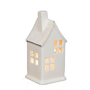 Floralsilk Battery Operated Porcelain Led House 18cm