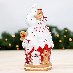 Cake House with Gingerbread Man with LED 25cm