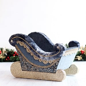 32cm Blue Sleigh