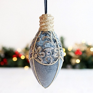 20cm Large Hanging Blue Bauble