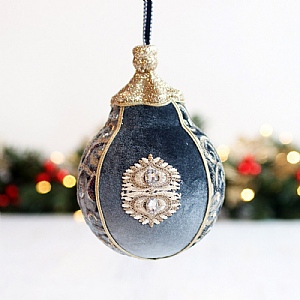 18cm Large Hanging Blue Bauble