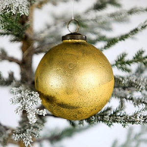 Gold Glass Bauble (10cm)