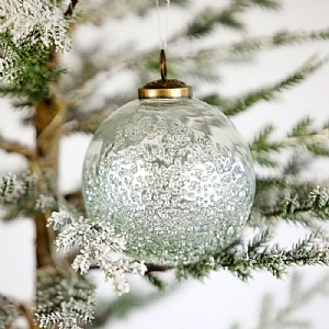 Krinkle Textured Luster Glass Bauble (10cm)