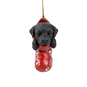 Vivid Arts Black Labrador Puppy Hanging Tree Decoration