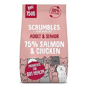 Scrumbles Dry Adult Cat Food - Salmon (750g)