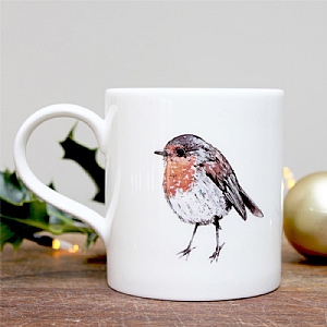 Toasted Crumpet Robin Fine Bone China Mug in a Gift Box