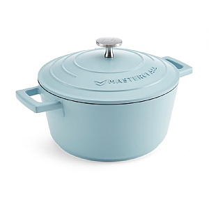 MasterClass Cast Aluminium 20cm Casserole Dish (2.5L) - Sky Blue