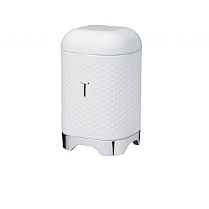 KitchenCraft Lovello Textured Tea Canister - Ice White