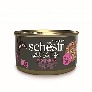 Schesir After Dark Wholefood Adult Cat Food - Chicken & Ham (80g)