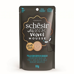 Schesir After Dark Velvet Adult Cat Food - Chicken & Quail Egg (80g)