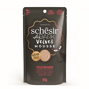 Schesir After Dark Velvet Adult Cat Food - Chicken & Beef (80g)