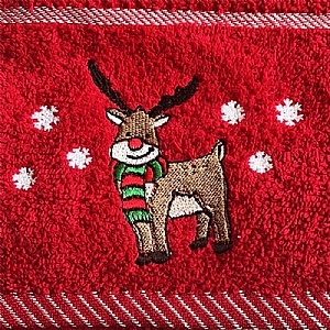 Red Reindeer Tea Towel