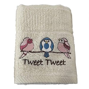 Cotton Tea Towel Tweet Tweet Cream