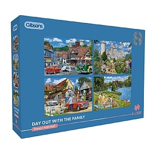 Gibsons Day Trip to Arundel 4 x 500 Piece Jigsaw Puzzles