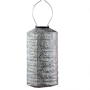 Lumiz Cylinder Solar Lantern Occult Silver 18cm