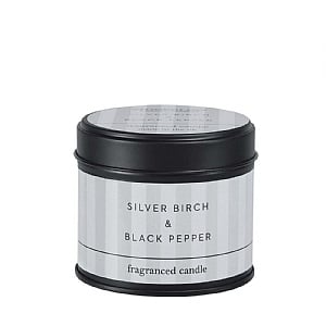 Stoneglow Modern Classics Silver Birch & Black Pepper Tin Candle