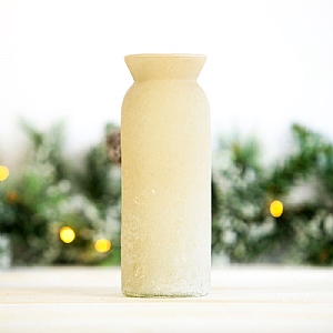 Opaque Ivory Straight Glass Bottle Vase (21cm)