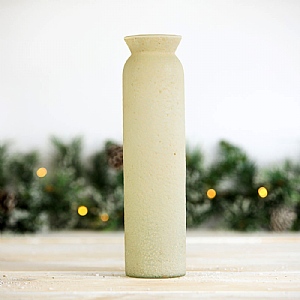 Opaque Ivory Straight Glass Bottle Vase (30cm)