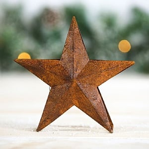 Rust Brown Metal Twins Star (7cm)