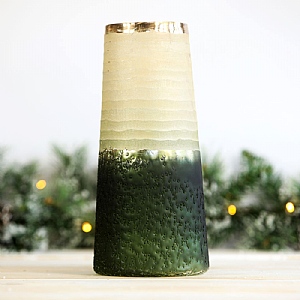 Green and Gold Glass Bullet Vase (30cm)