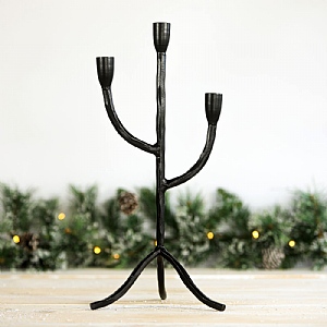 Black Metal 3 Tier Candle Holder (43cm)