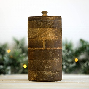 Wooden Lidded Jar (25cm)