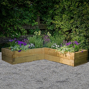 Forest Caledonian Corner Raised Bed with Base (131cm x 131cm)