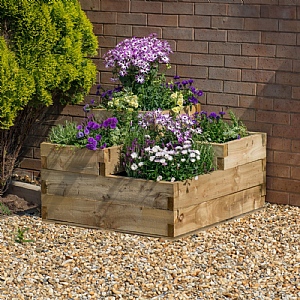 Forest Caledonian Tiered Raised Bed with Base (90cm x 90cm)