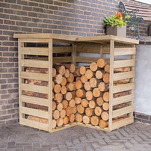 Forest Corner Log Store (134.4cm x 130cm x 130cm)