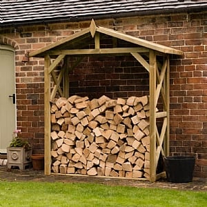 Forest Large Apex Wall Log Store (214cm x 209cm x 86cm)