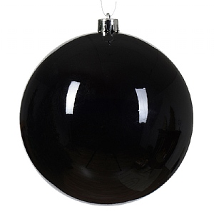 Decoris Shiny Shatterproof Black Bauble (14cm)