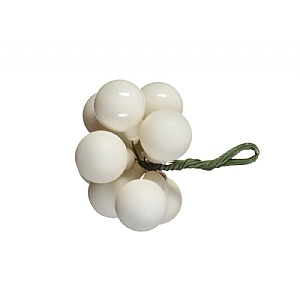 Decoris 10 Wool White Baubles on Wire