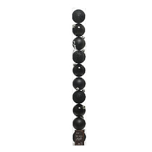 Decoris Shatterproof Black Baubles - Pack of 10