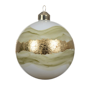 Decoris Golden Line Glass Bauble (10cm)