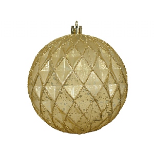 Decoris Shatterproof Antique Gold Bauble (10cm)