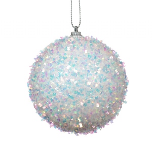 Decoris Winter White Bead Bauble (8cm)