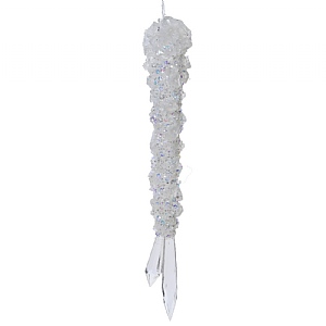 Lumineo White Iridescent Icicle (38cm)