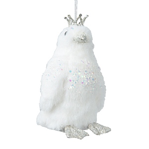 Decoris White Penguin Hanging Decoration (17cm)