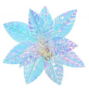 Decoris Blue Iridescent Poinsettia Clip (14cm)